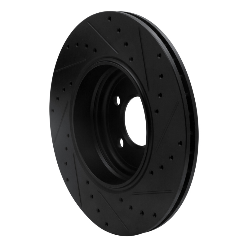 BMW 760LI Brake Rotor (1) - Rear Left - R1 Concepts - Drilled & Slotted - Black - `02-`05